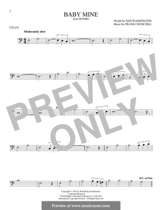 Baby Mine (from Walt Disney's Dumbo): For cello by Frank Churchill