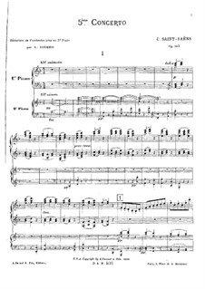 Concerto for Piano and Orchestra No.5 in F Major 'Egyptian', Op.103: Version for two pianos four hands by Camille Saint-Saëns