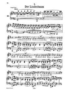 No.5 Der Lindenbaum (The Linden Tree): For voice and piano by Franz Schubert