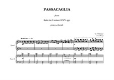 Suite No.7 in G Minor, HWV 432: Passacaglia, for piano four hands by Georg Friedrich Händel