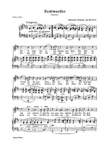Six Songs, Op.86: No.3 Nachtwandler (Sleepwalker) by Johannes Brahms