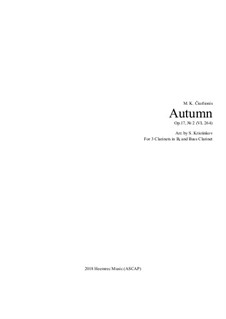 Autumn, VL 264: For clarinets quartet by Mikalojus Konstantinas Čiurlionis