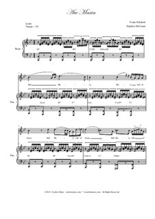 Piano-vocal score (Page 1): For voice and piano (english lyrics - high key) by Franz Schubert