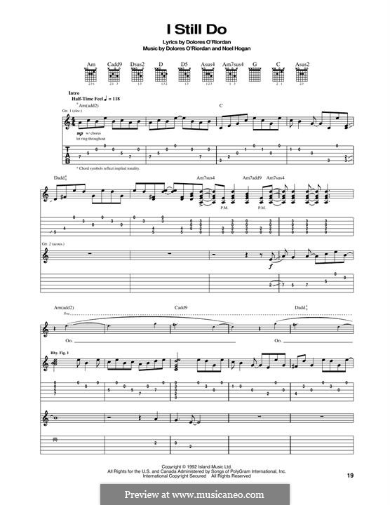 I Still Do (The Cranberries): For guitar with tab by Dolores O'Riordan, Noel Hogan