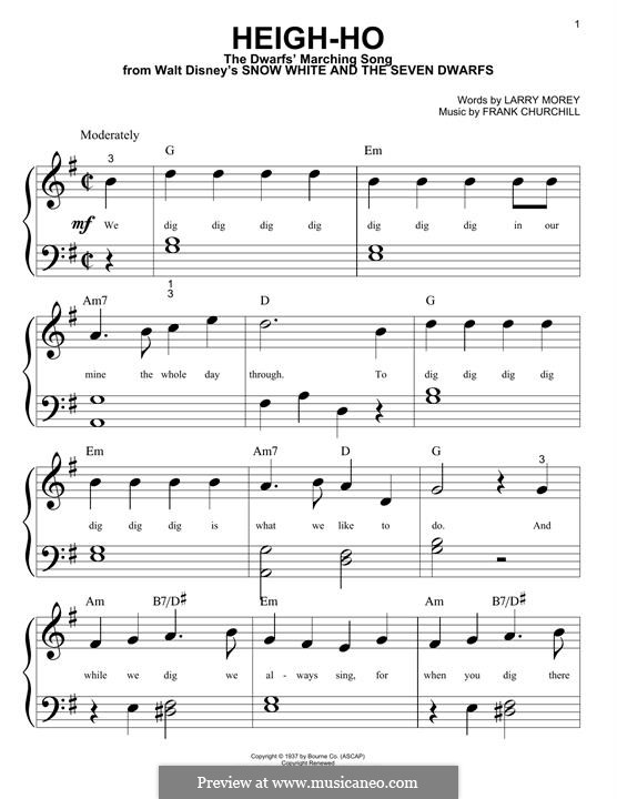Heigh-Ho by F. Churchill - sheet music on MusicaNeo