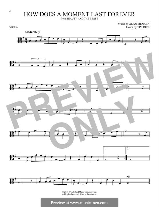 How Does a Moment Last Forever (Celine Dion): For viola by Alan Menken