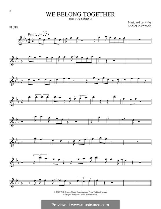 We Belong Together (from Toy Story 3): For flute by Randy Newman