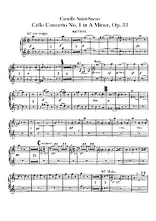 Concerto for Cello and Orchestra No.1 in A Minor, Op.33 by C. Saint ...