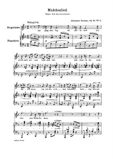 Seven Songs, Op.95: Nr.6 Mädchenlied by Johannes Brahms