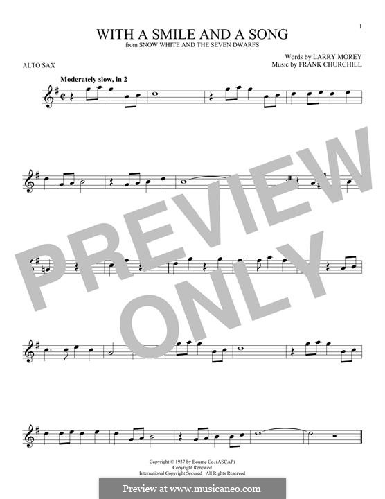 With a Smile and a Song: For alto saxophone by Frank Churchill