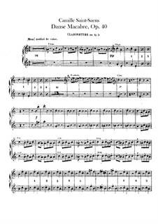 Danse macabre (The Dance of Death), Op.40: Clarinets I, II parts by Camille Saint-Saëns