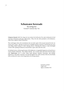 Schumann Serenade for string trio, Op.732: Schumann Serenade for string trio by Carson Cooman