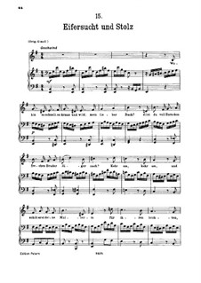 No.15 Eifersucht und Stolz (Jealousy and Pride): For low voice and piano by Franz Schubert