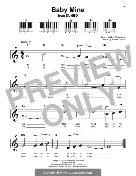 Baby Mine (from Walt Disney's Dumbo): For piano by Frank Churchill