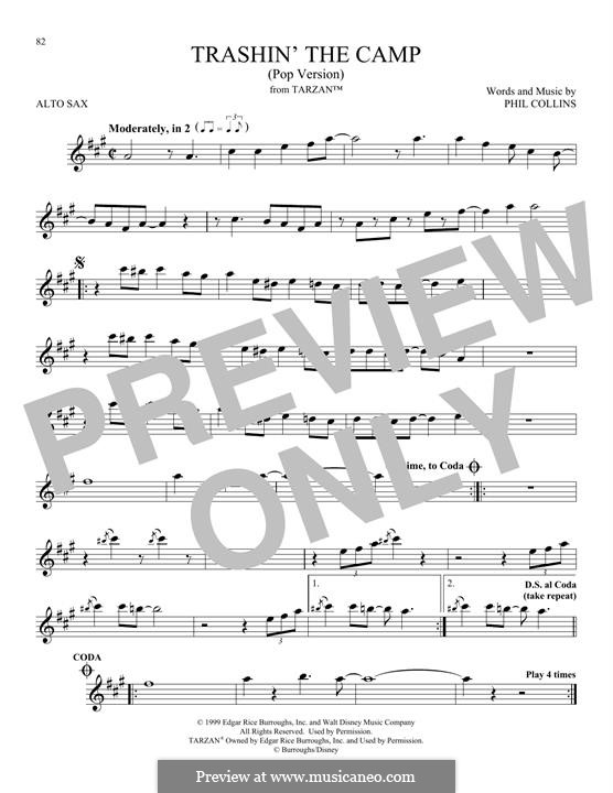 Trashin' the Camp (from Walt Disney's Tarzan): For alto saxophone (pop version) by Phil Collins