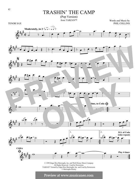 Trashin' the Camp (from Walt Disney's Tarzan): For tenor saxophone (pop version) by Phil Collins