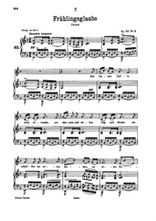 Frühlingsglaube (Faith in Spring), D.686 Op.20 No.2: For low voice and piano by Franz Schubert