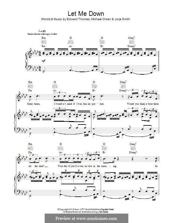 Let Me Down Feat Stormzy By E Thomas J Smith M Omari On Musicaneo