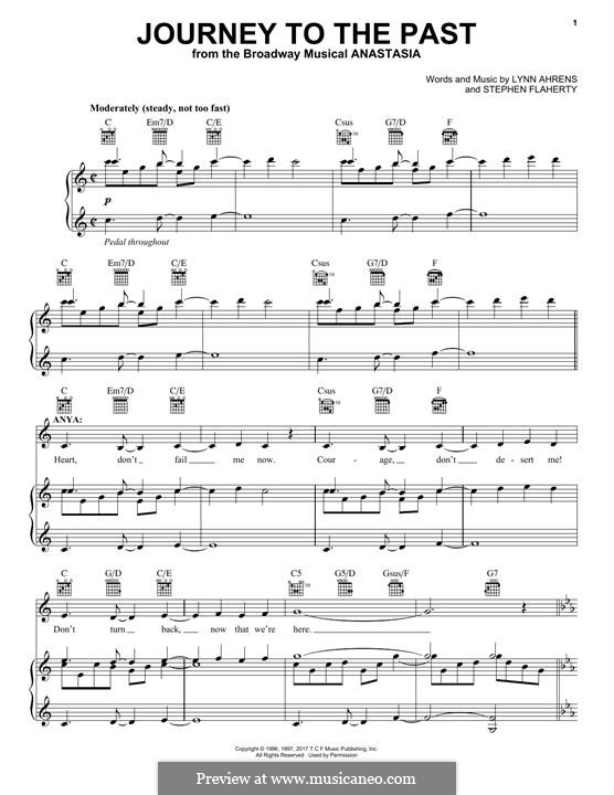 Journey to the Past: For voice and piano (or guitar) by Lynn Ahrens, Stephen Flaherty