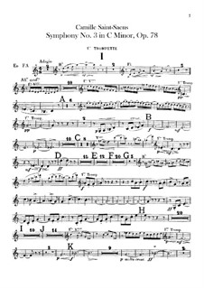 Symphony No.3 in C Minor 'Organ Symphony', Op.78: Trumpets part by Camille Saint-Saëns