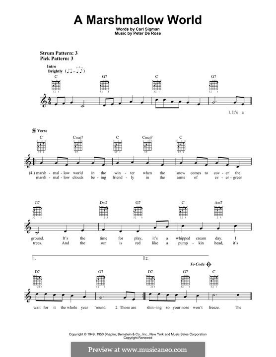 A Marshmallow World: For guitar with tab by Peter de Rose