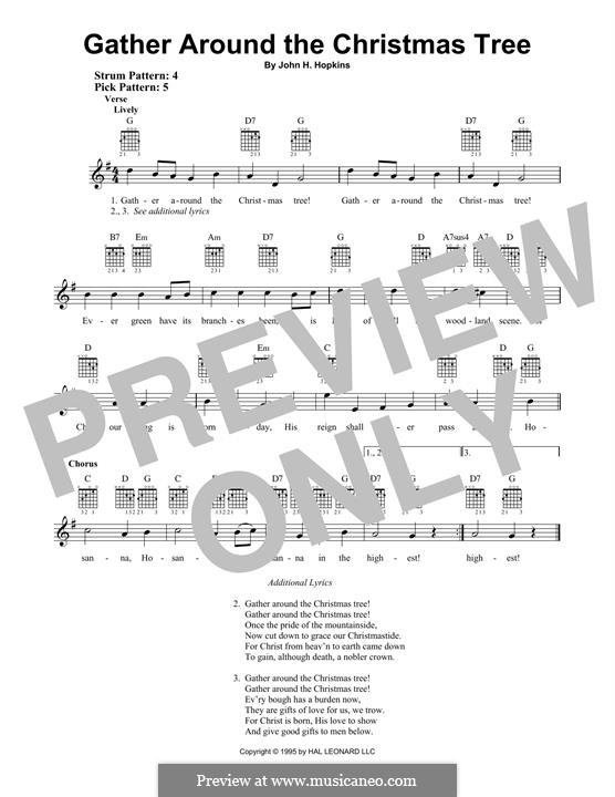 Gather Around the Christmas Tree: For guitar with tab by John H. Hopkins Jr.