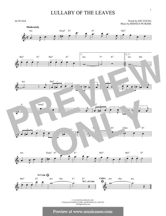 Lullaby of the Leaves by B. Petkere - sheet music on MusicaNeo