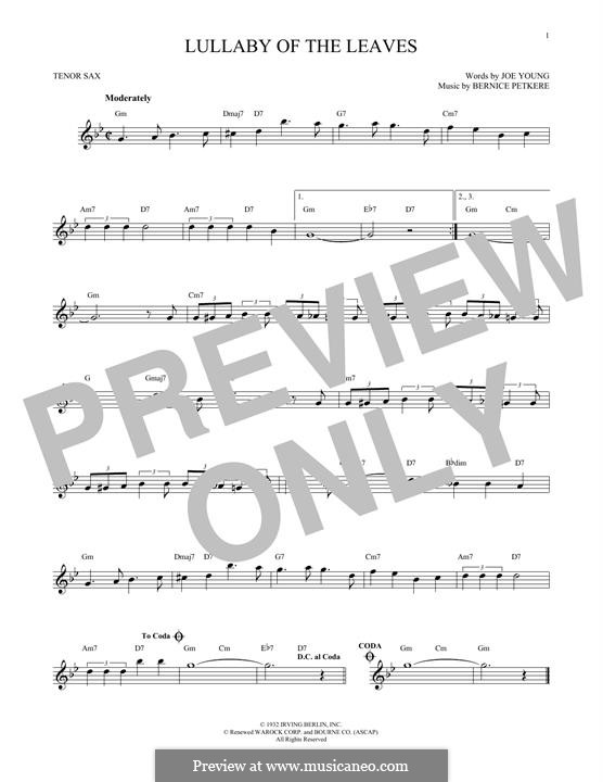 Lullaby of the Leaves by B. Petkere - sheet music on MusicaNeo