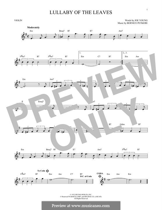 Lullaby of the Leaves by B. Petkere - sheet music on MusicaNeo
