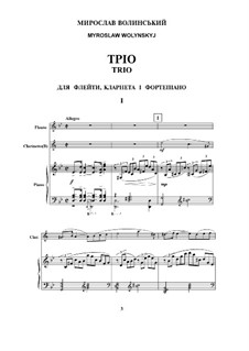 Trio for Flute, Clarinet and Piano: Score by Miroslav Wolynskij