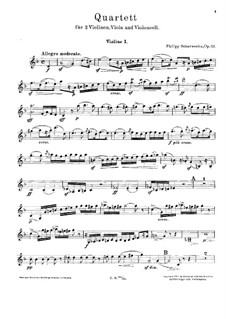 String Quartet No.1 in D Minor, Op.117: Violin I part by Philipp Scharwenka