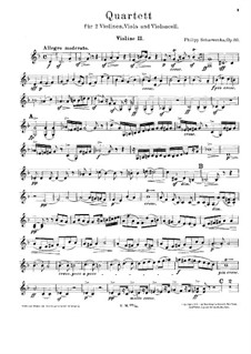 String Quartet No.1 in D Minor, Op.117: Violin II part by Philipp Scharwenka