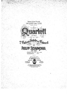 String Quartet No.2 in D Major, Op.120: Violin I part by Philipp Scharwenka