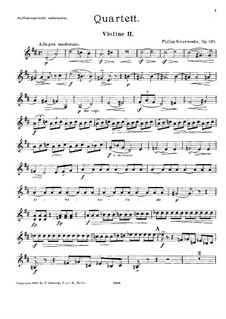String Quartet No.2 in D Major, Op.120: Violin II part by Philipp Scharwenka