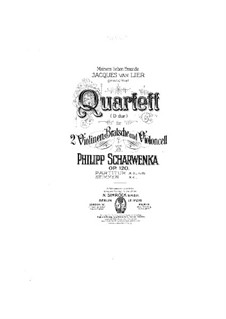 String Quartet No.2 in D Major, Op.120: Viola part by Philipp Scharwenka