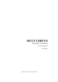 Sicut cervus: For string quartet - with. parts by Giovanni da Palestrina