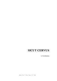 Sicut cervus: For SATB choir by Giovanni da Palestrina