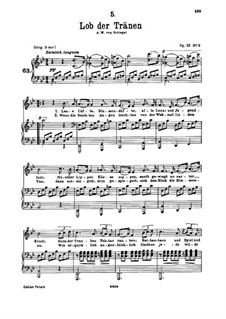 Lob der Tränen (In Praise of Tears), D.711 Op.13 No.2: For low voice and piano by Franz Schubert