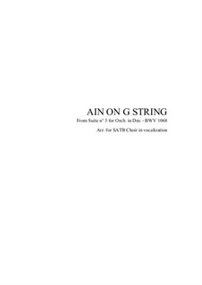 Aria: Version for SATB choir in vocalization by Johann Sebastian Bach