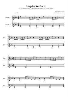 Heyduckentanz: For 2 guitars or 1 melody instrument and guitar (B Flat Major) by Unknown (works before 1850)