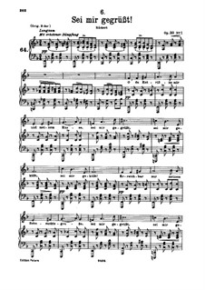 Sei mir gegrüsst (I Greet You), D.741 Op.20 No.1: For low voice and piano by Franz Schubert