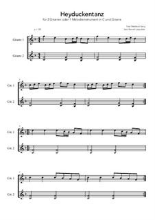 Heyduckentanz: For 2 guitars or 1 melody instrument and guitar (C Major) by Unknown (works before 1850)