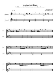 Heyduckentanz: For 2 guitars or 1 melody instrument and guitar (D Major) by Unknown (works before 1850)