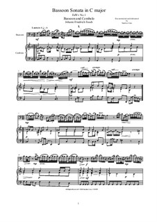 Bassoon Sonata in C major for Bassoon and Cembalo (or Piano), FaWv Nc1: Bassoon Sonata in C major for Bassoon and Cembalo (or Piano) by Johann Friedrich Fasch