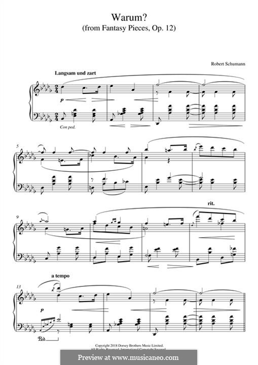 Fantastic Pieces, Op.12: No.3 Warum (Why) by Robert Schumann