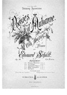 Poésies d'Automne (Poetry of Autumn), Op.36: Complete set by Eduard Schütt