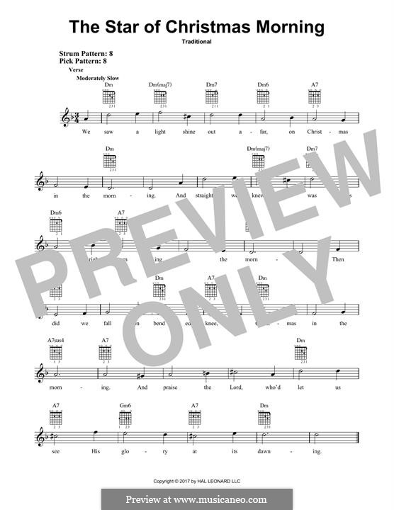 The Star of Christmas Morning: For guitar with tab by folklore