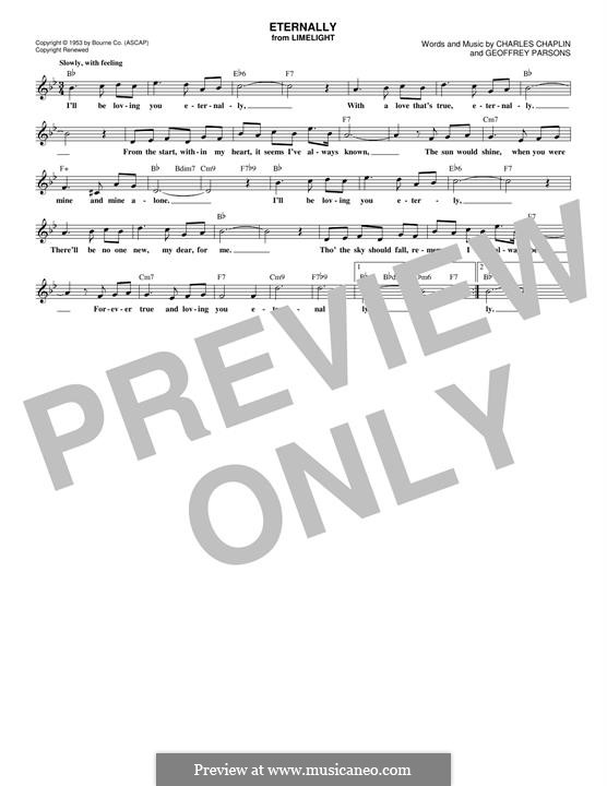 Eternally: Melody line by Charles Chaplin