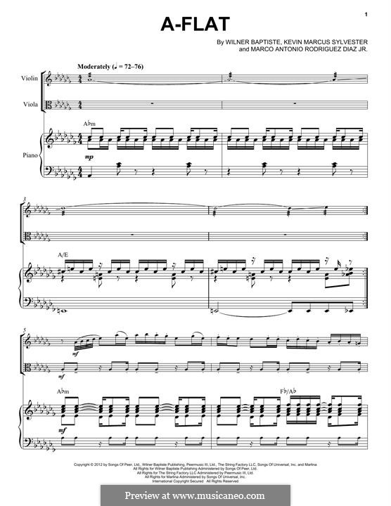 A-Flat (Black Violin): For violin, viola and piano by Kevin Marcus Sylvester, Wilner Baptiste, Marco Antonio Rodriguez Diaz