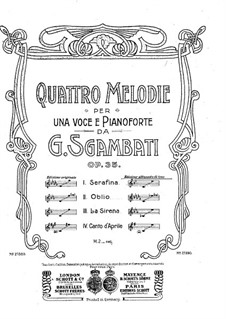 Four Melodies, Op.35: Four Melodies by Giovanni Sgambati